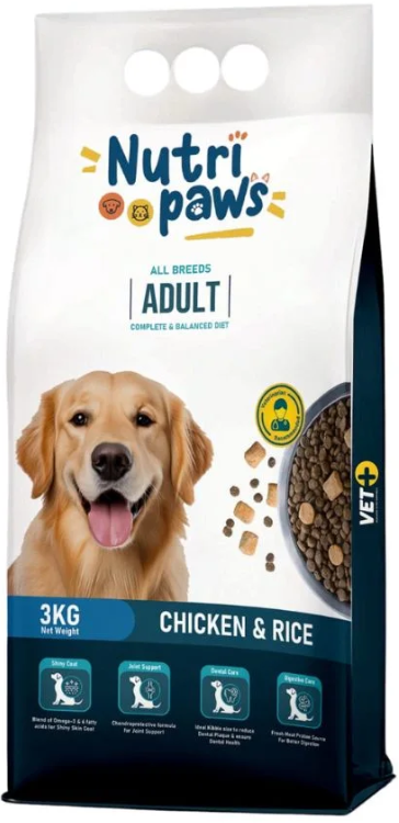 Nutripaws Adult Dog Food 1kg Chicken and Rice
