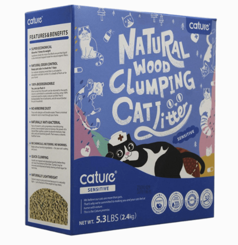 Cature Natural Wood Clumping Litter 2.4kg